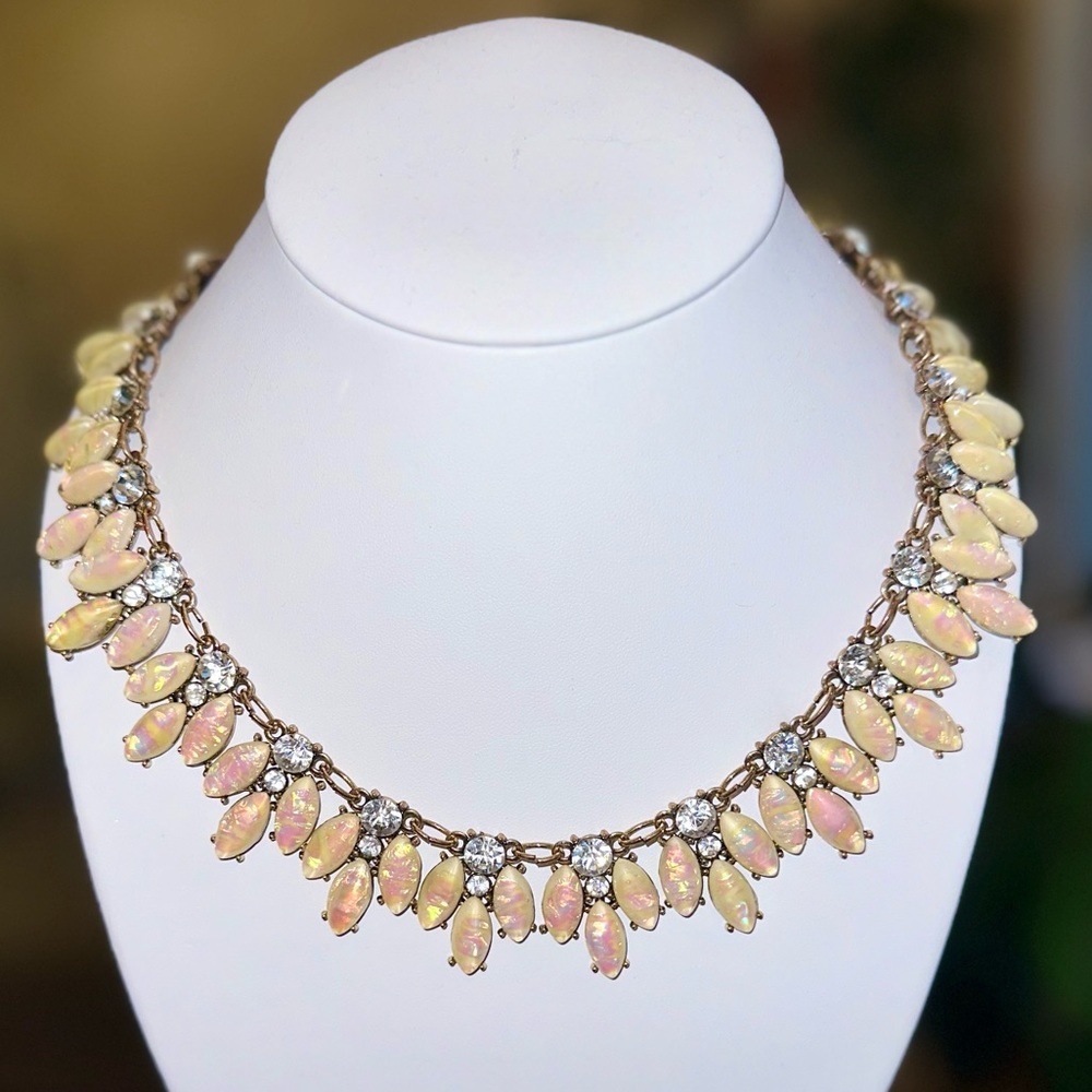 Fluorescent Opal Statement Jeweled Adjustable Nec… - image 8